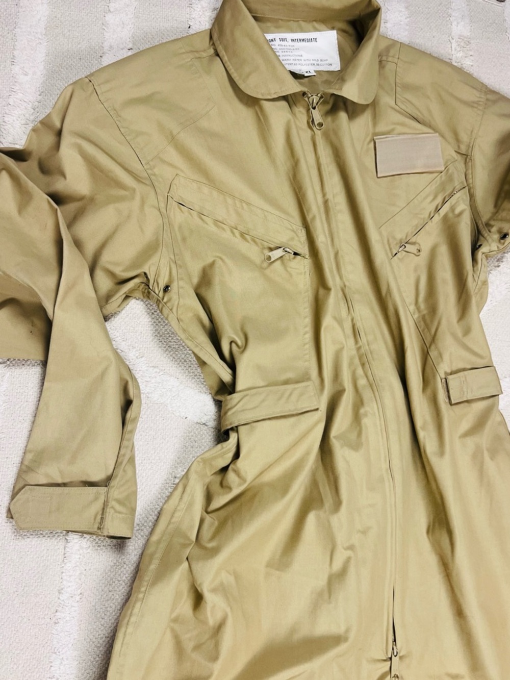 Vintage Khaki Flight Suit – Military Style, Size XL